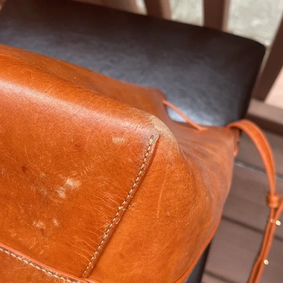 Mansur Gavriel Bucket Bag in Brandy/Brick with Raw Interior - Picture 14 of 16